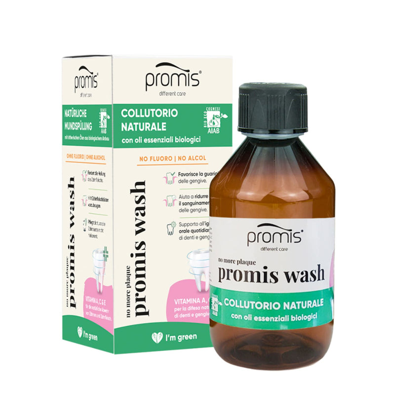 "Promis Wash" dabīgs mutes skalojamais līdzeklis ar ēteriskajām eļļām un vitamīniem, 250 ml