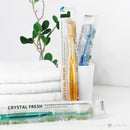 3 dažādu krāsu Crystal Fresh zobu birstes ar keramikas pagarinātiem sariņiem vannas istabai