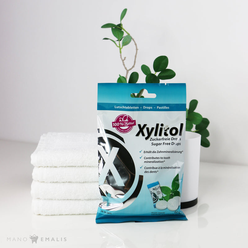 Miradent Xylitol konfektes bez cukura ar ksilītu vannā