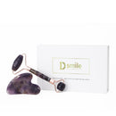 Dsmile ametista masāžas rullītis sejai un gua sha akmens