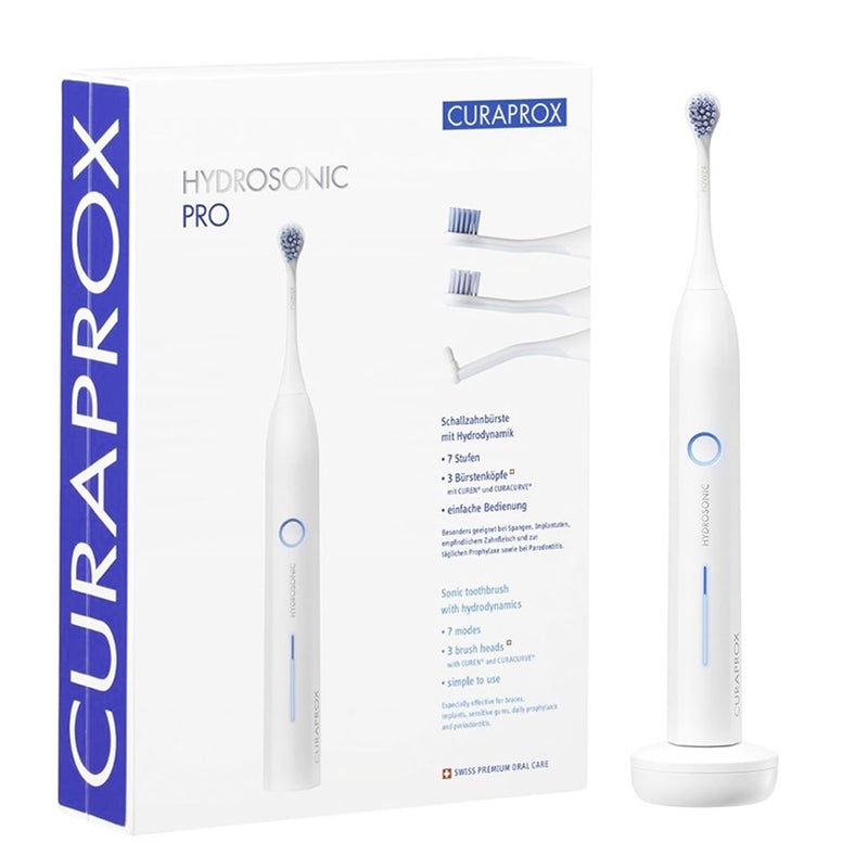 Curaprox Hydrosonic Pro elektriskās zobu birstes iepakojums