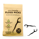 Ekoloģiski zobu diegs ar turētāju, 50 gab.