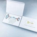 Dsmile mēness akmens masāžas rullītis sejai un gua sha akmens iepakojumā