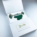 Dsmile nefrīta sejas masāžas rullītis sejai un gua sha akmens iepakojumā