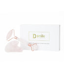 Dsmile rožu kvarca masāžas rullītis sejai un gua sha akmens