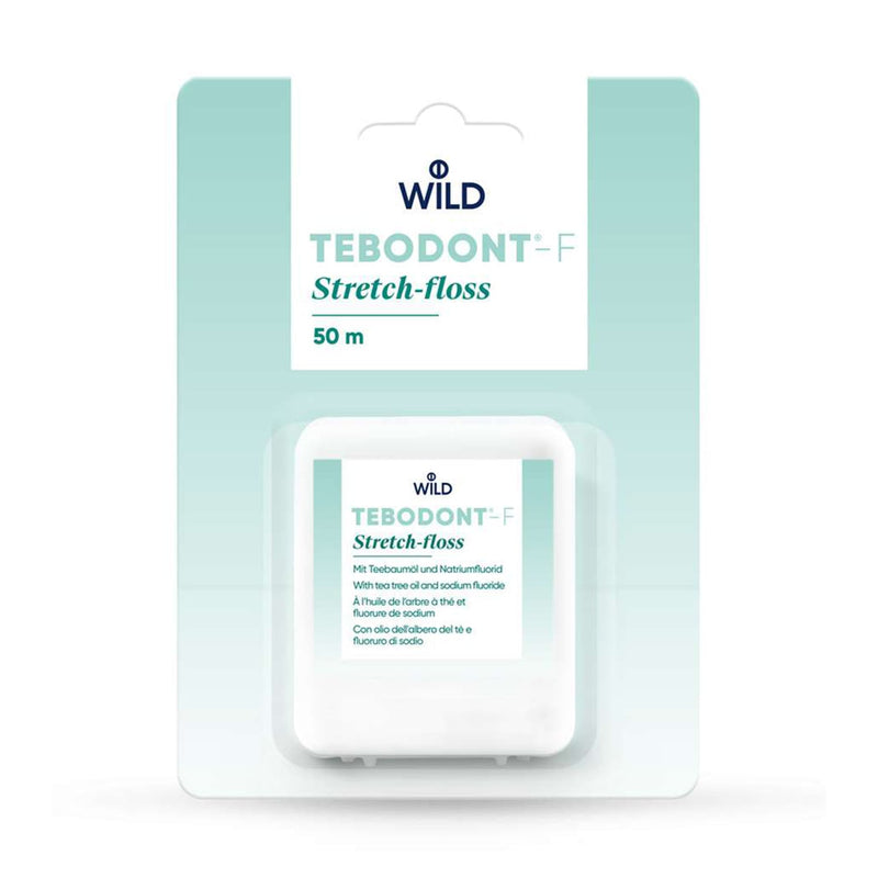 Tebodont-F Stretch-Floss antibakteriālais fluorīda starpzobu diegs, 50 m